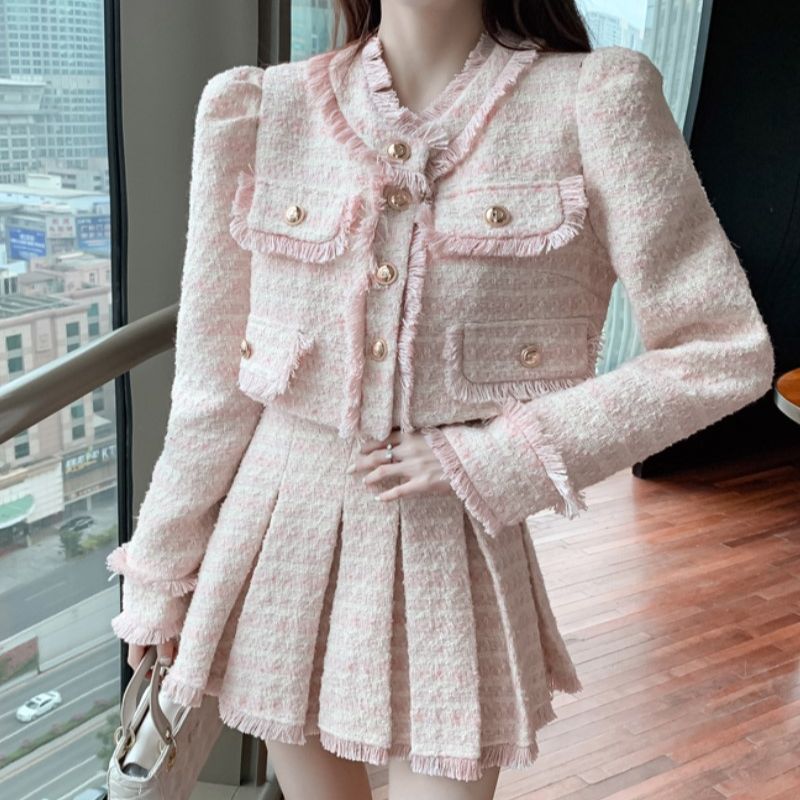 Winter Clothing Line - Donne elegante nappa Y2K vestito coreano