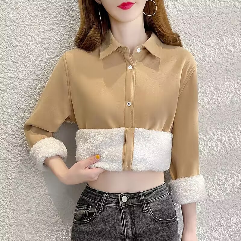 Winter Clothing Factory Outlet - Camicia solida da donna spessa e
