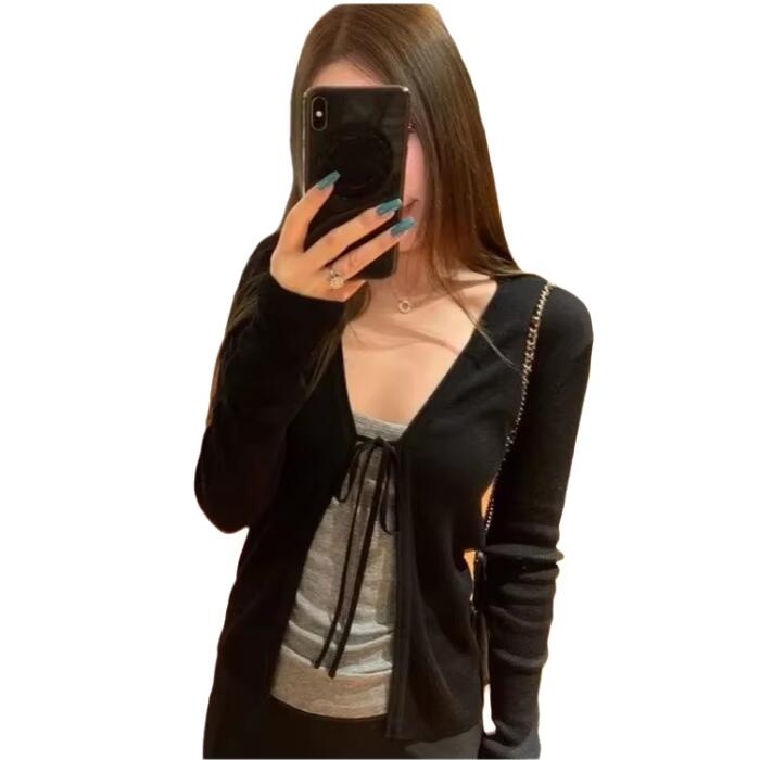 Winter Clothing Factory Outlet - Cardigan Sottile a Maniche Lunghe per