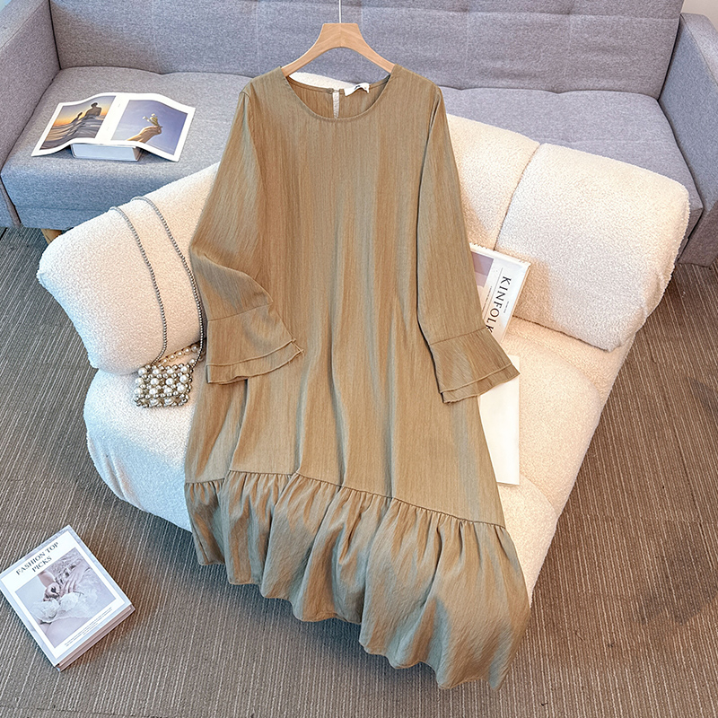 Winter Clothing Line - Elegante vintage O-collo tinta unita manica