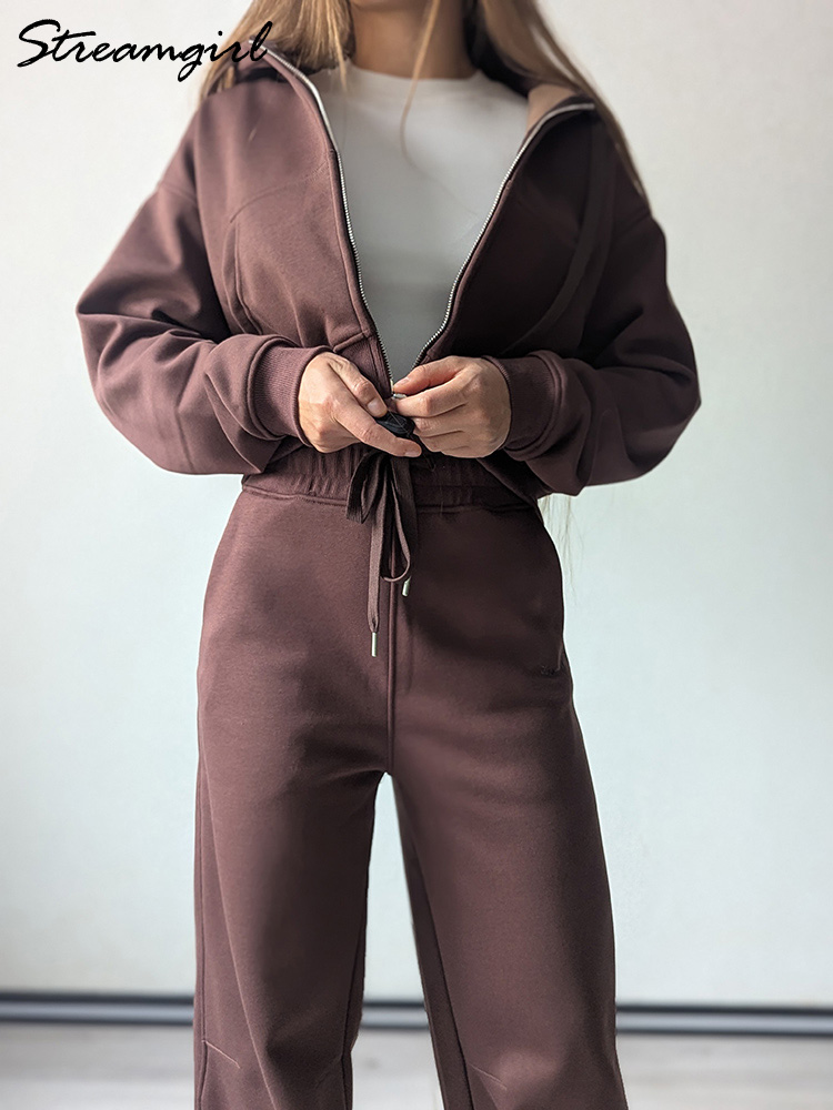 Fleece Hoodie Lined - Pantaloni in pile invernale Set Tuta