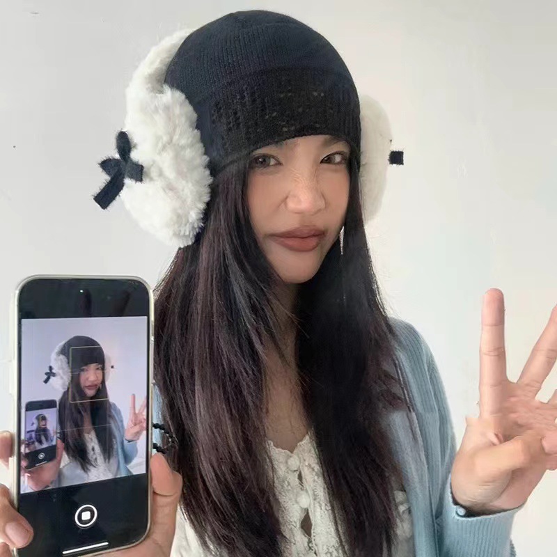Winter Clothing Earmuffs - Cuffie antirumore alla moda con fiocco