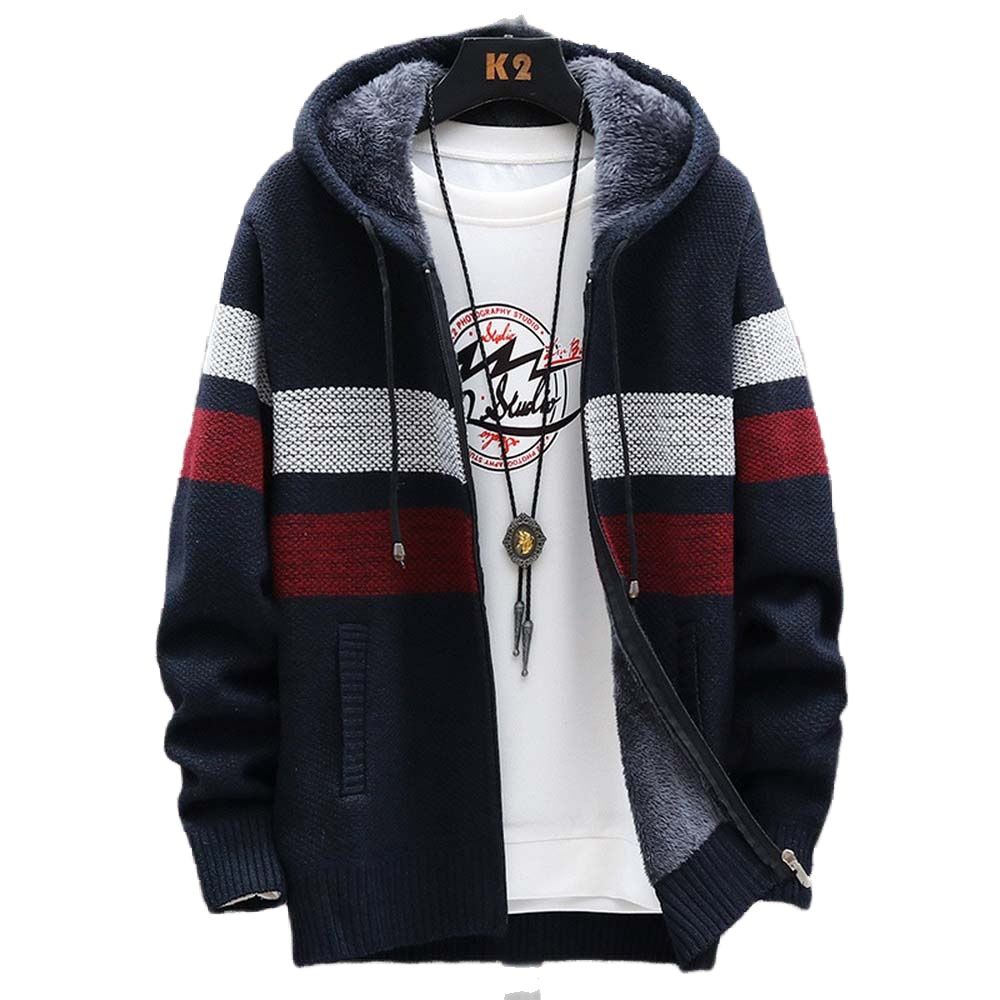 Cappotto maglione a righe da u - Fleece Hoodie Lined recensione e prezzo