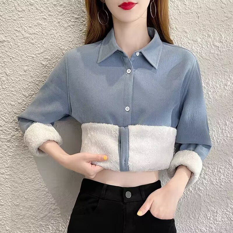 Camicia solida da donna spessa - Winter Clothing Factory Outlet recensione e prezzo
